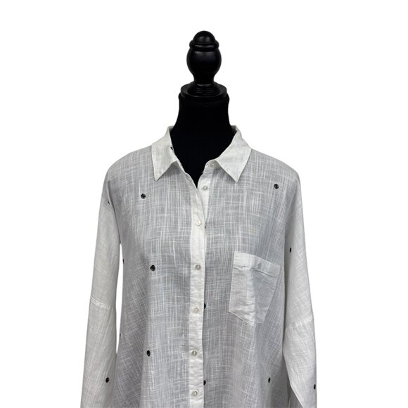 Zara Basic White Blouse with Black Dots – Breezy Summer Style - Picture 7 of 9